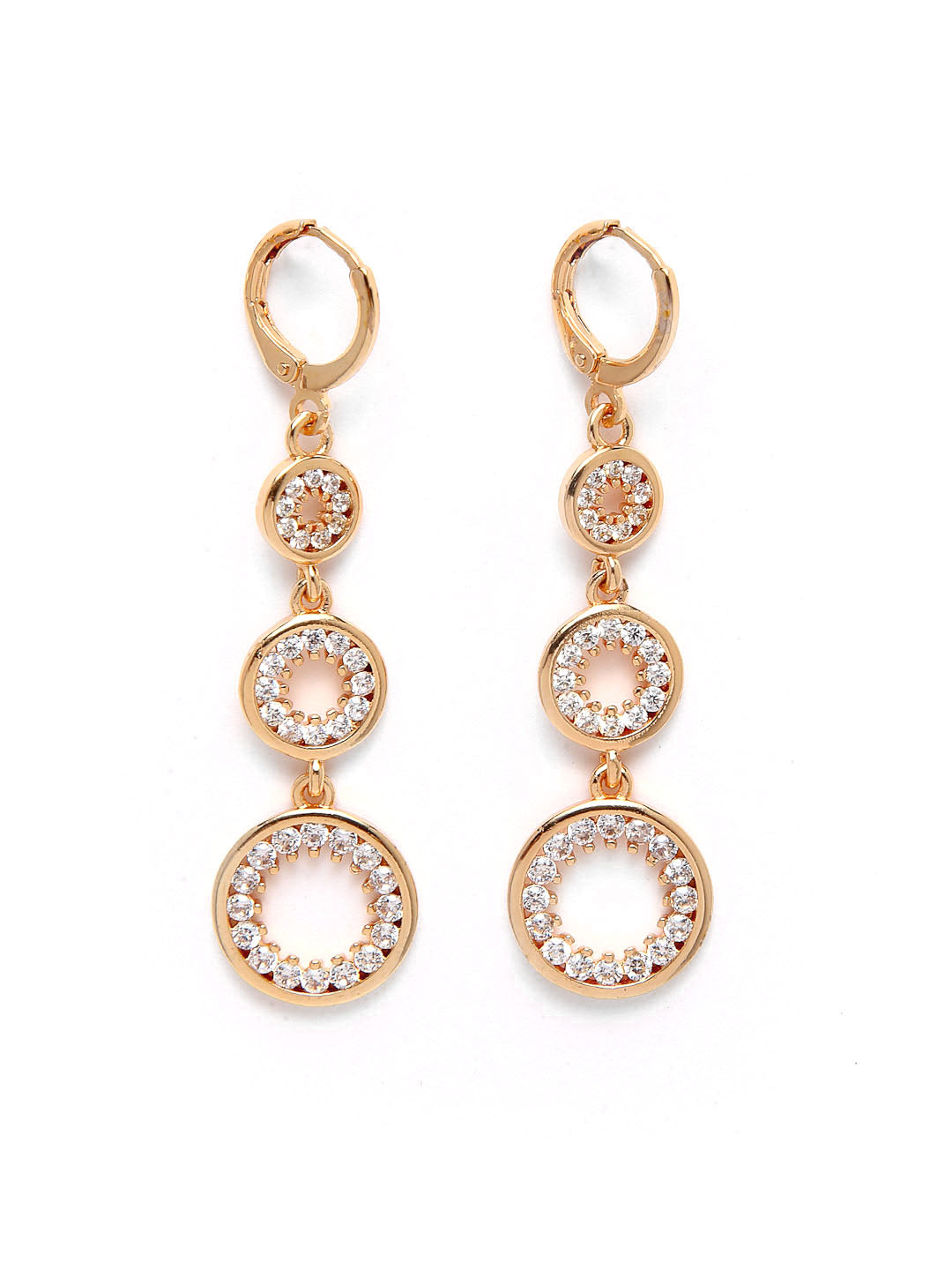 Gold-Toned Circular Drop Earrings