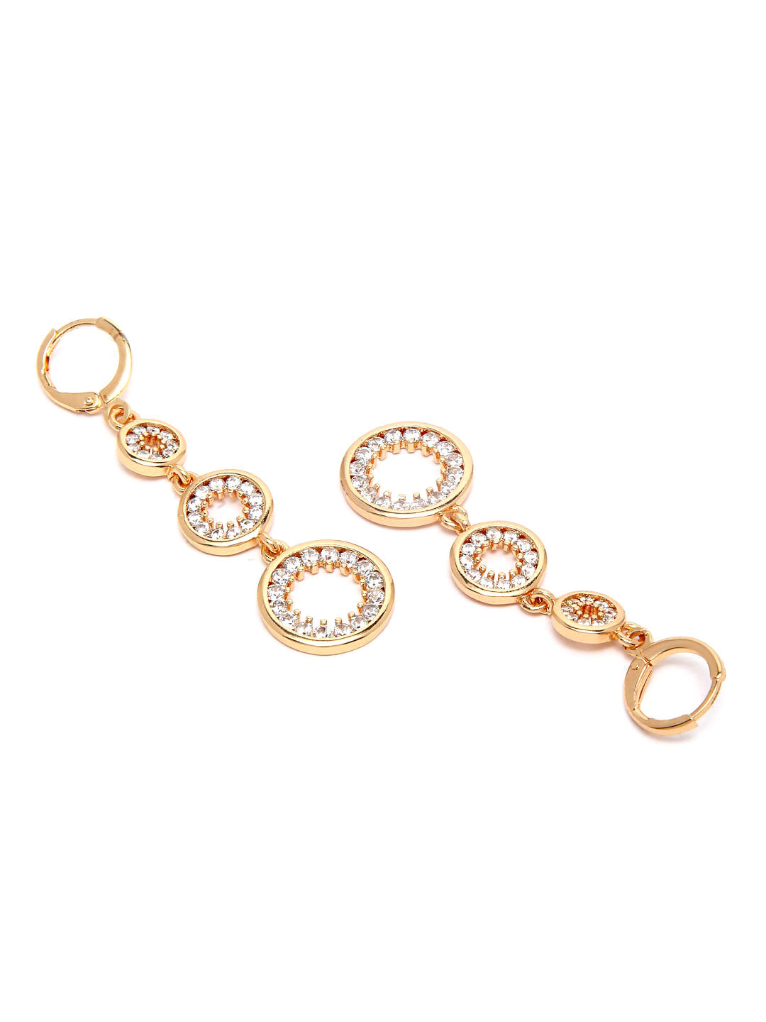 Gold-Toned Circular Drop Earrings