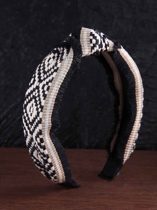 Women Black & White Embellished Hairband