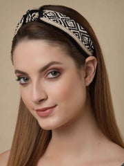 Women Black & White Embellished Hairband