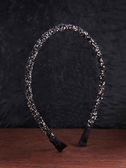 Women Black Embellished Hairband