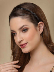 Women Black Embellished Hairband