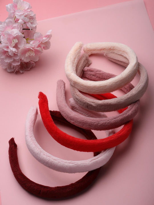 Women Set Of 6 Fabric and Metal Hair Bands