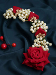 Women Gold-Toned & Red Embellished Hair Accessory