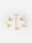 Set of 6 Gold-Toned Stone-Studded Floral Hair Pins