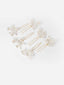 Women White & Gold-Toned Set of 6 Beaded U Pins