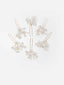 Women White & Gold-Toned Set of 6 Beaded U Pins