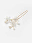 Women White & Gold-Toned Set of 6 Beaded U Pins