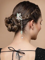 Women Embellished Metal Floral Hairstick