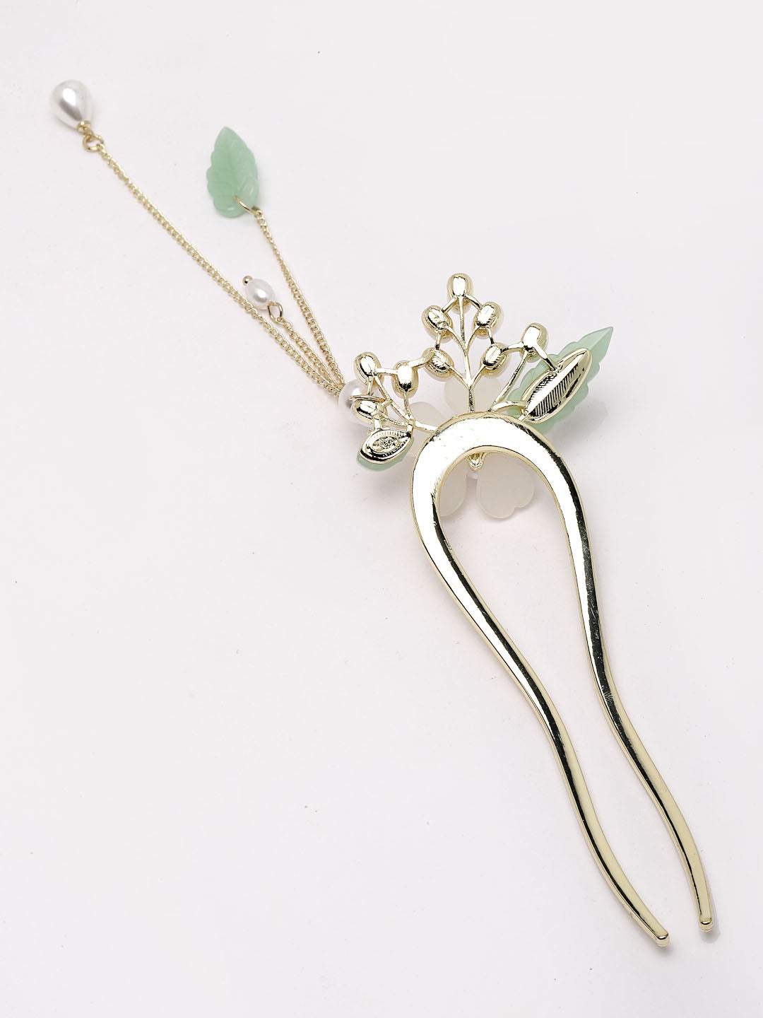 Women Embellished Metal Floral Hairstick