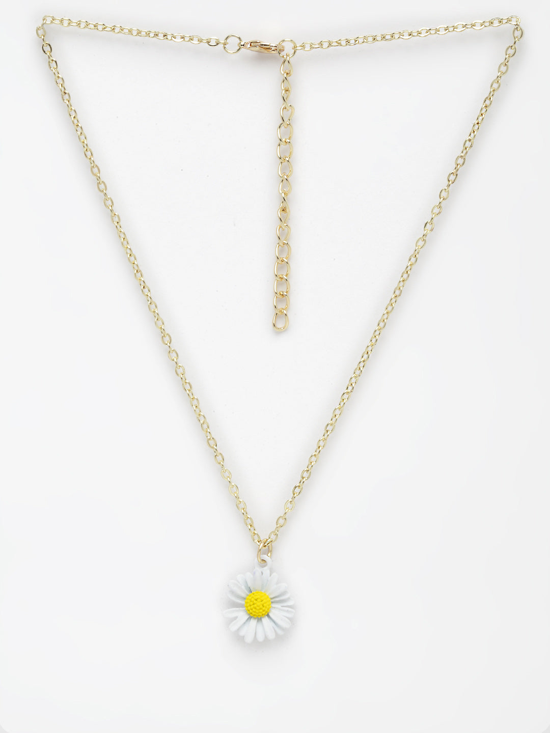 Gold Plated Yellow & White Handcrafted Pendant With Chain