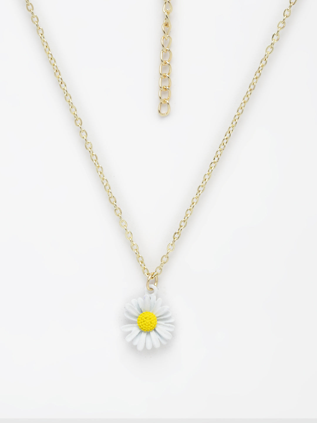 Gold Plated Yellow & White Handcrafted Pendant With Chain