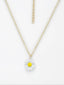 Gold Plated Yellow & White Handcrafted Pendant With Chain