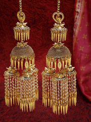 Set Of 2 Gold- Plated Beaded Bridal Layered Kaleera