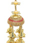 Pack Of 2 Gold-Plated Pink & Gold-Colored Stone-Studded Leaf-Shaped Bridal Kaleera