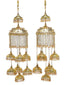 Pack Of 2 Gold Plated & White Beaded Bridal Layered Kaleeras