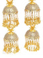 Set Of 2 Gold Plated & White Beaded Bridal Layered Kaleeras