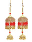 Women Set Of 2 Gold Plated & Red Beads Bridal Kaleeras