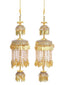 Set Of 2 Gold-Plated White CZ Stone-Studded & Beads Heavy Bridal Kaleeras