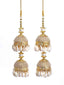 Set Of 2 Gold-Plated & Sea Shell Beaded Kaleera