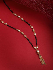 Gold-Plated Black Pearl Beaded Mangalsutra