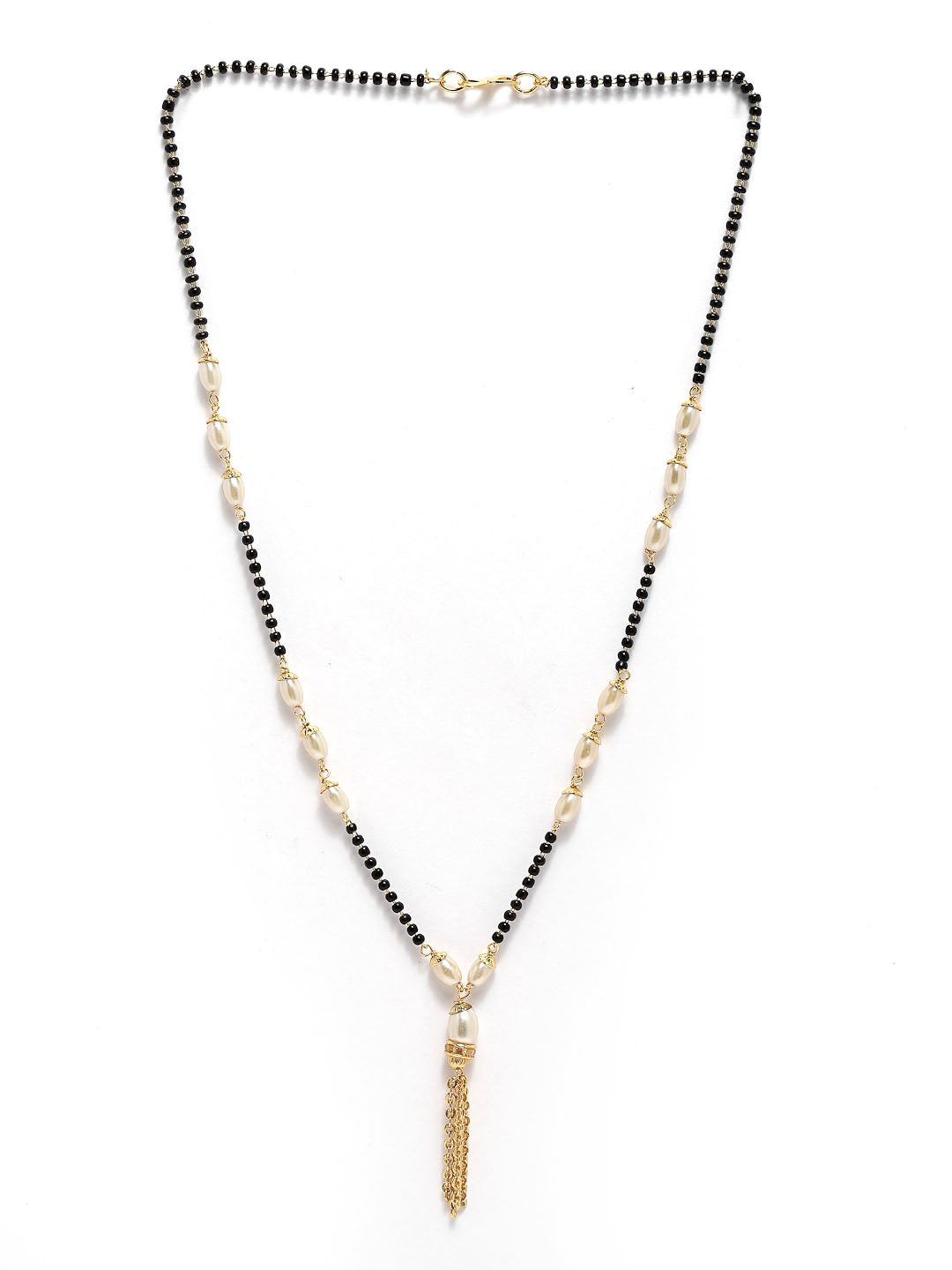 Gold-Plated Black Pearl Beaded Mangalsutra