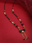 Women Gold-Plated Red & Green Pearls Beaded Mangalsutra