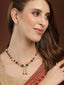 Women Gold-Plated Red & Green Pearls Beaded Mangalsutra