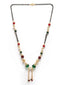 Women Gold-Plated Red & Green Pearls Beaded Mangalsutra