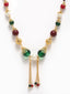 Women Gold-Plated Red & Green Pearls Beaded Mangalsutra