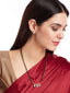 Gold-Toned & White Stone-Studded Mangalsutra & Earrings Set