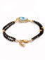 Women Gold-Toned & Black Brass Gold-Plated Charm Bracelet