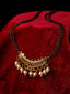 Gold-Plated & Black Pearl Beaded Mangalsutra