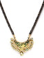 Gold-Plated Black & Green Kundan-Studded Beaded Enamelled Jewellery Set