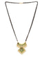 Gold-Plated Black Beaded Pearl-Studded Mangalsutra