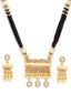 Gold-Plated Black Beads Stone-Studded Handcrafted Mangalsutra Set