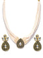 Gold-Toned & Off-White Kundan-Studded & Beaded Jewellery Set