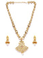 Gold-Toned & Off-White Gold-Plated Stone-Studded & Beaded Jewellery Set