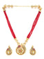 Women Gold-Plated Red Kundan Jewellery Set