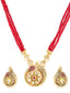 Women Gold-Plated Red Kundan Jewellery Set