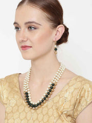 Gold-Plated Handcrafted Pearl Jewellery Set