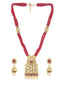 Red Gold-Plated Kundan Studded Handcrafted Jewellery Set