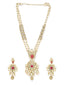 Red Gold-Plated Kundan Studded Handcrafted Jewellery Set