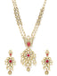 Red Gold-Plated Kundan Studded Handcrafted Jewellery Set