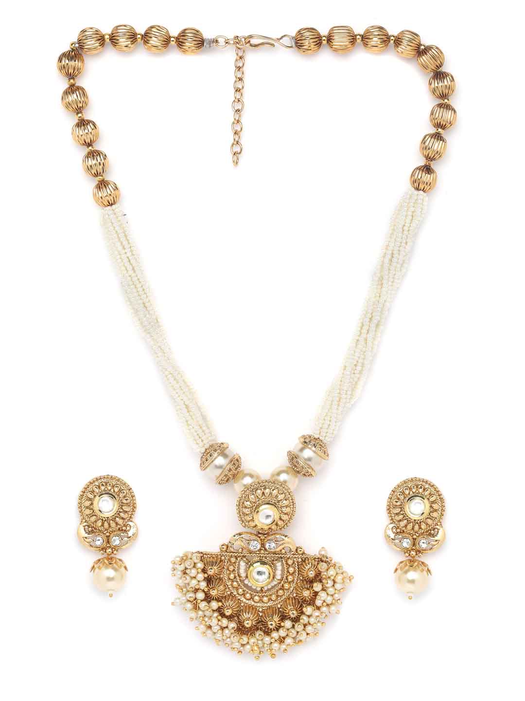 Gold-Plated Kundan Handcrafted Jewellery Set