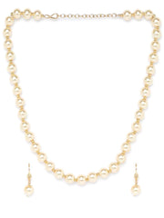 Gold-Toned Pearl Studded Handcrafted Jewellery Set