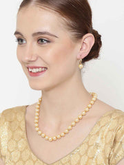 Gold-Toned Pearl Studded Handcrafted Jewellery Set