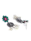 Women Silver-Plated & Pink Oxidised Stone-Studded Jewellery Set