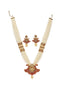 Gold-Plated White & Red Handcrafted Kundan-Studded & Beaded Jewellery Set