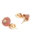 Women Gold-Plated, Pink Pearls Beaded Enameled Handcrafted Jewellery Set